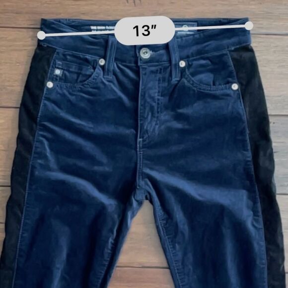 AG Adriano Goldschmied The Mari Tuxedo Stripe Deep Trenches Velvet Pants Sz 26R - Picture 6 of 13